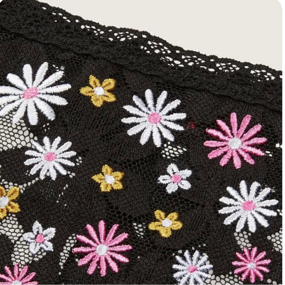 PINK Victoria’s Secret Lace Strappy Thong Panty Size M - Picture 2 of 4